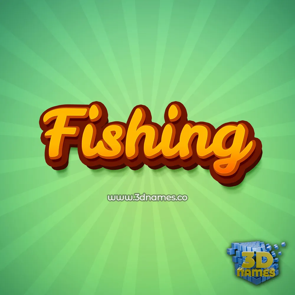 fishing in Green Rays style - 3D name wallpaper