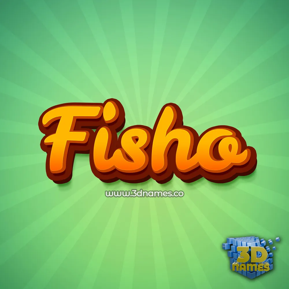 fisho in Green Rays style - 3D name wallpaper