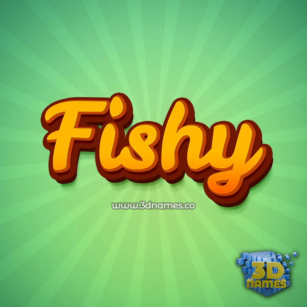 fishy in Green Rays style - 3D name wallpaper