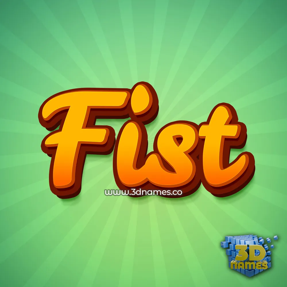 fist in Green Rays style - 3D name wallpaper