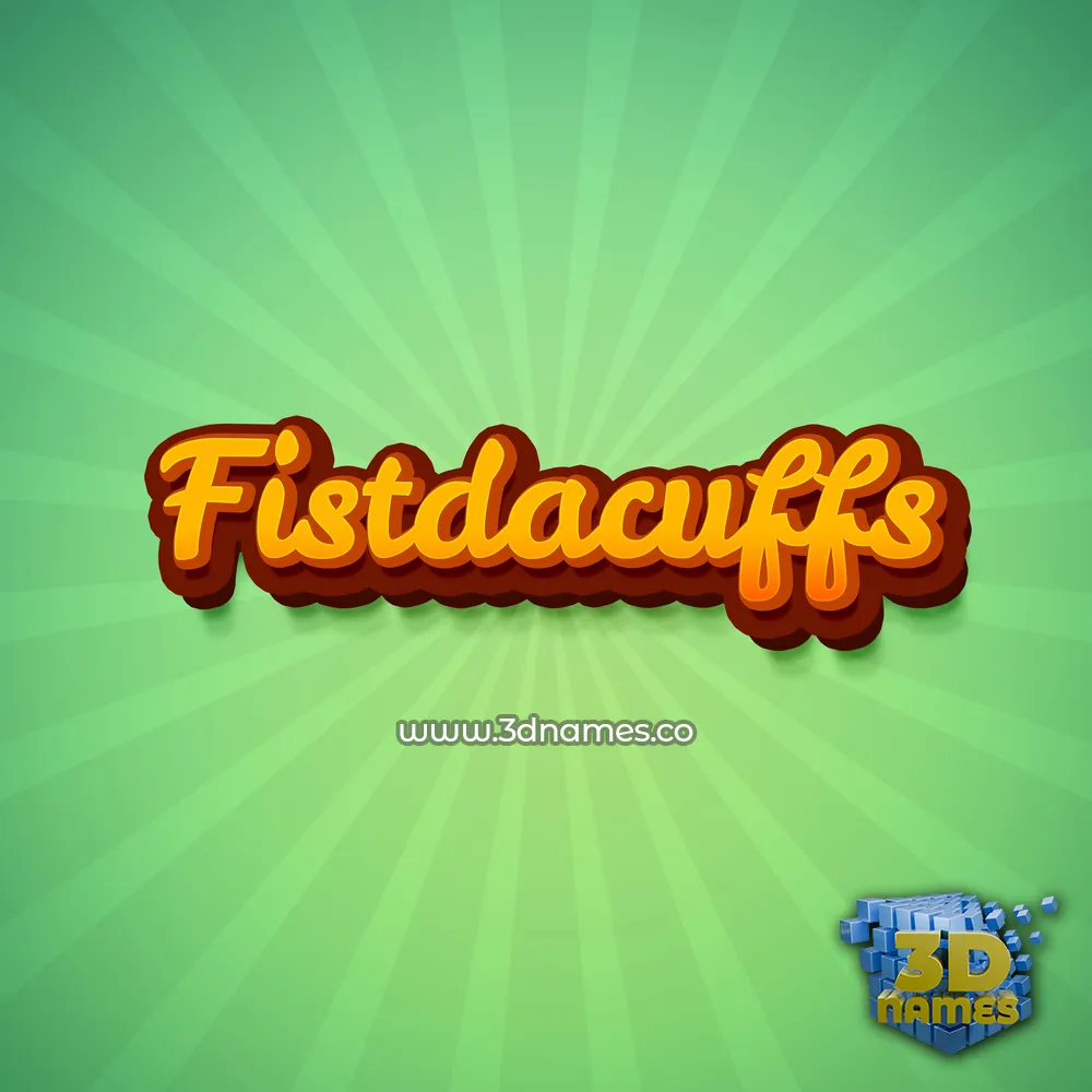 fistdacuffs in Green Rays style - 3D name wallpaper