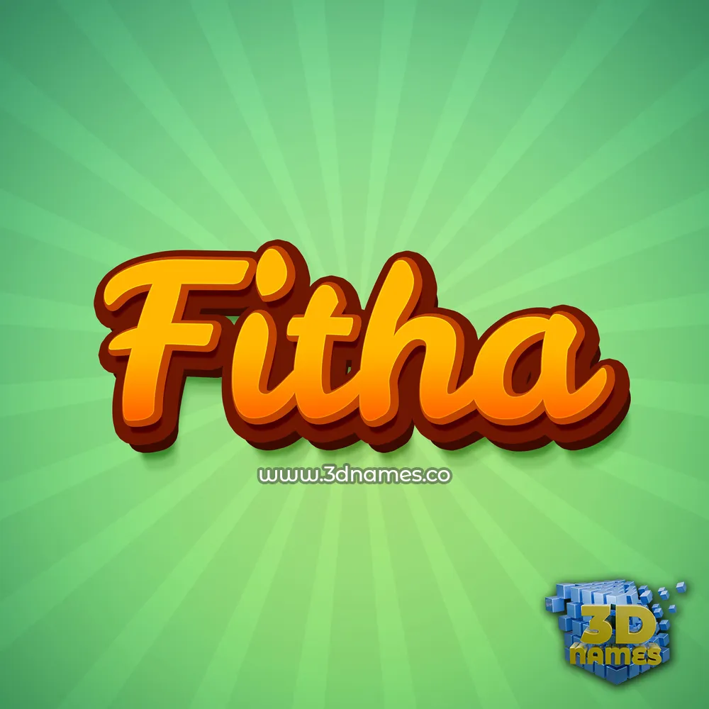 fitha in Green Rays style - 3D name wallpaper