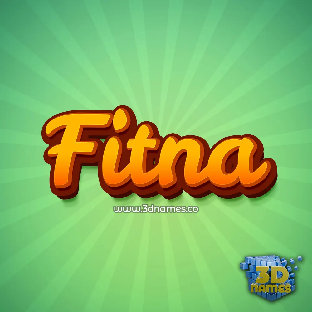 fitna in Green Rays style - 3D name wallpaper
