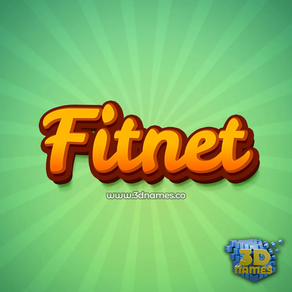 fitnet in Green Rays style - 3D name wallpaper