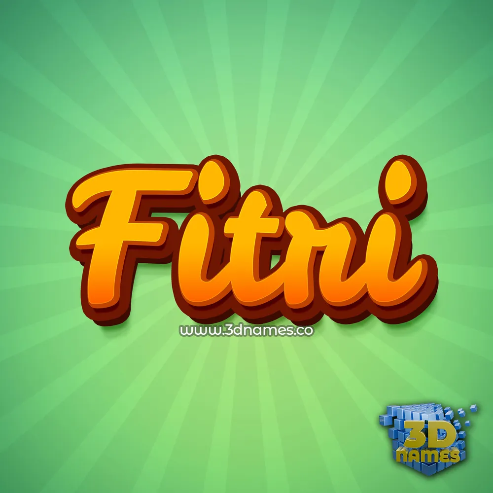 fitri in Green Rays style - 3D name wallpaper