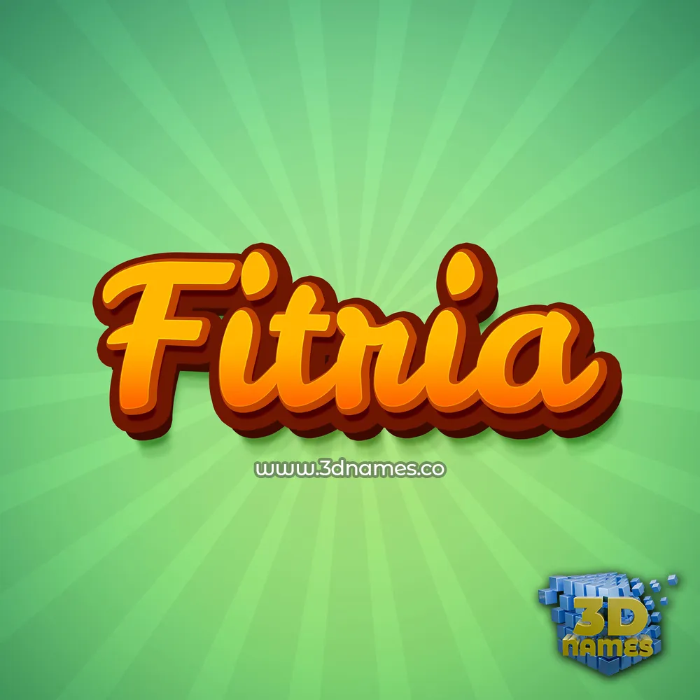 fitria in Green Rays style - 3D name wallpaper