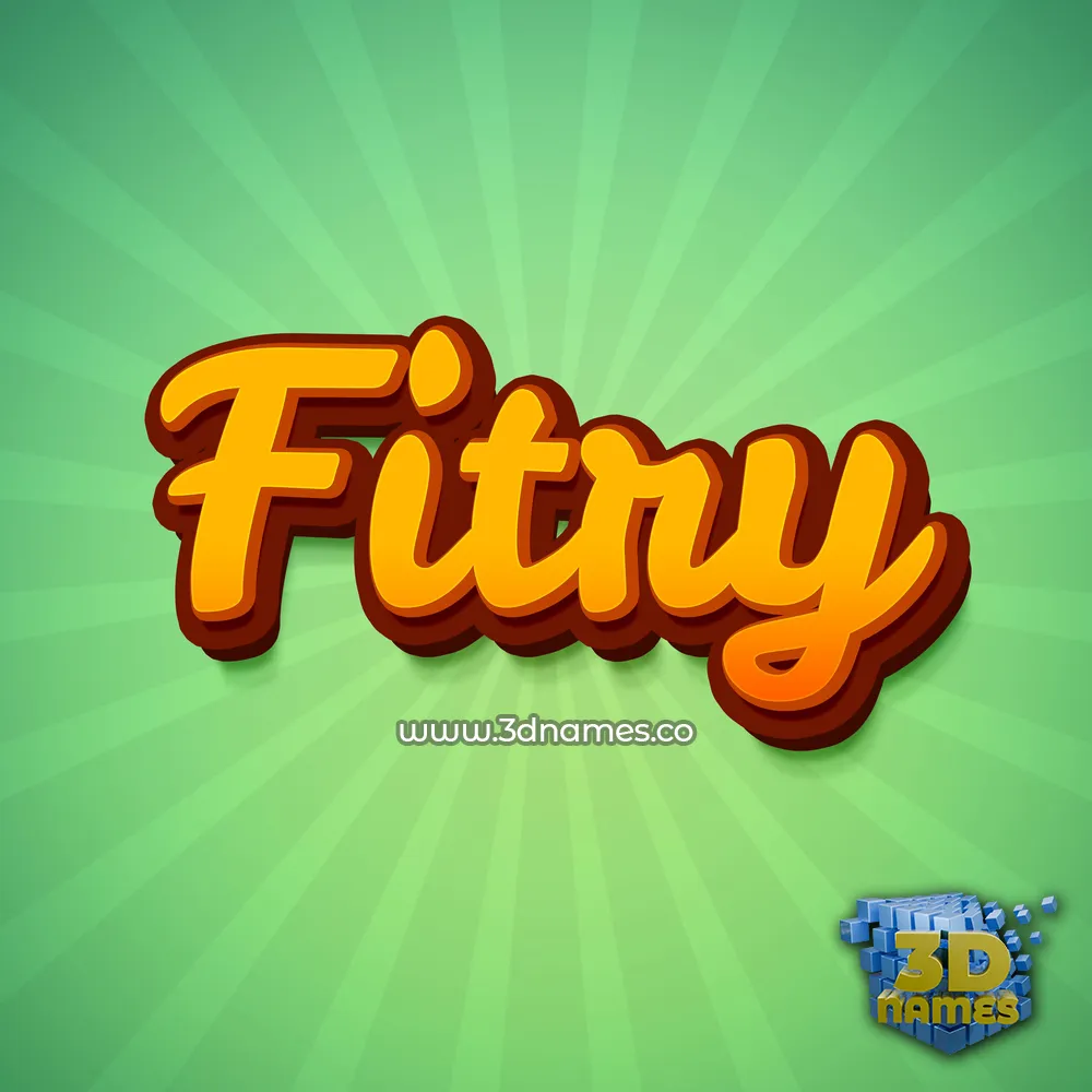 fitry in Green Rays style - 3D name wallpaper