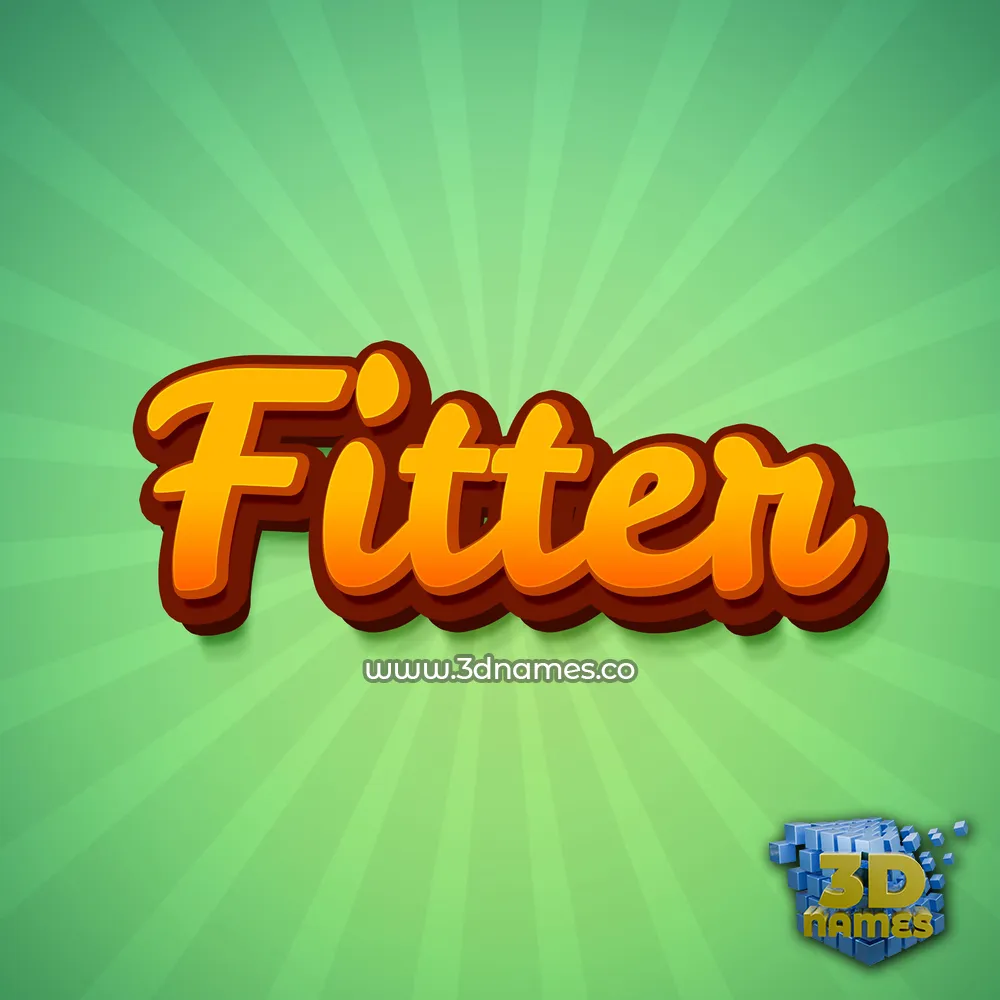 fitter in Green Rays style - 3D name wallpaper