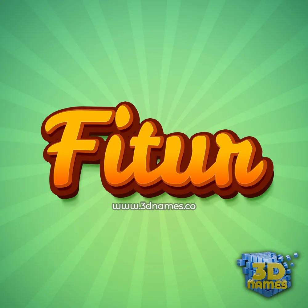 fitur in Green Rays style - 3D name wallpaper