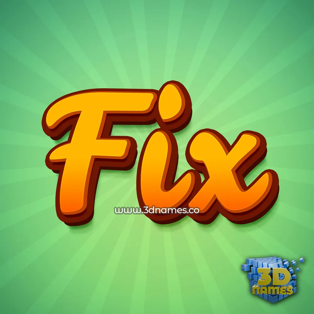 fix in Green Rays style - 3D name wallpaper