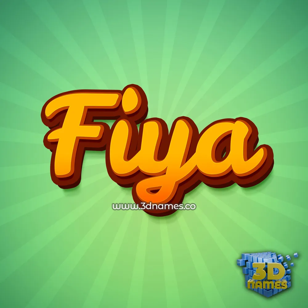 fiya in Green Rays style - 3D name wallpaper