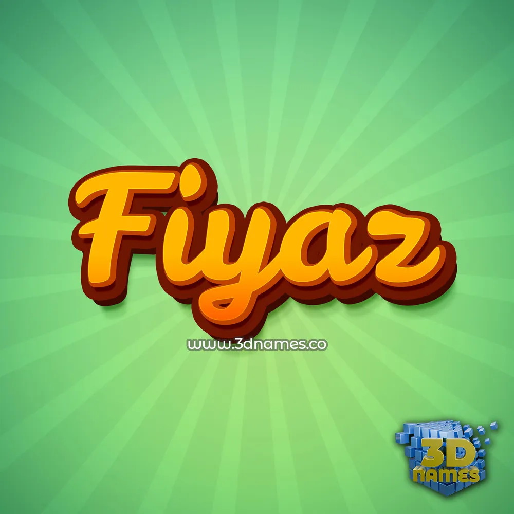 fiyaz in Green Rays style - 3D name wallpaper