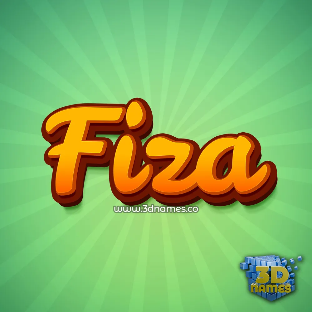 fiza in Green Rays style - 3D name wallpaper