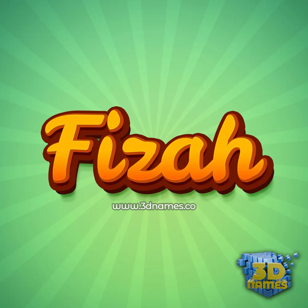 fizah in Green Rays style - 3D name wallpaper