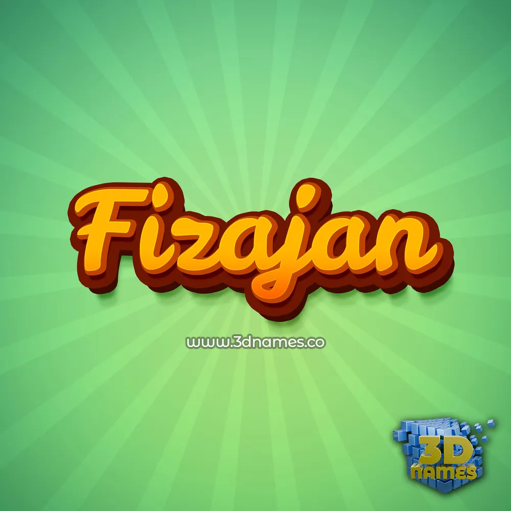 fizajan in Green Rays style - 3D name wallpaper