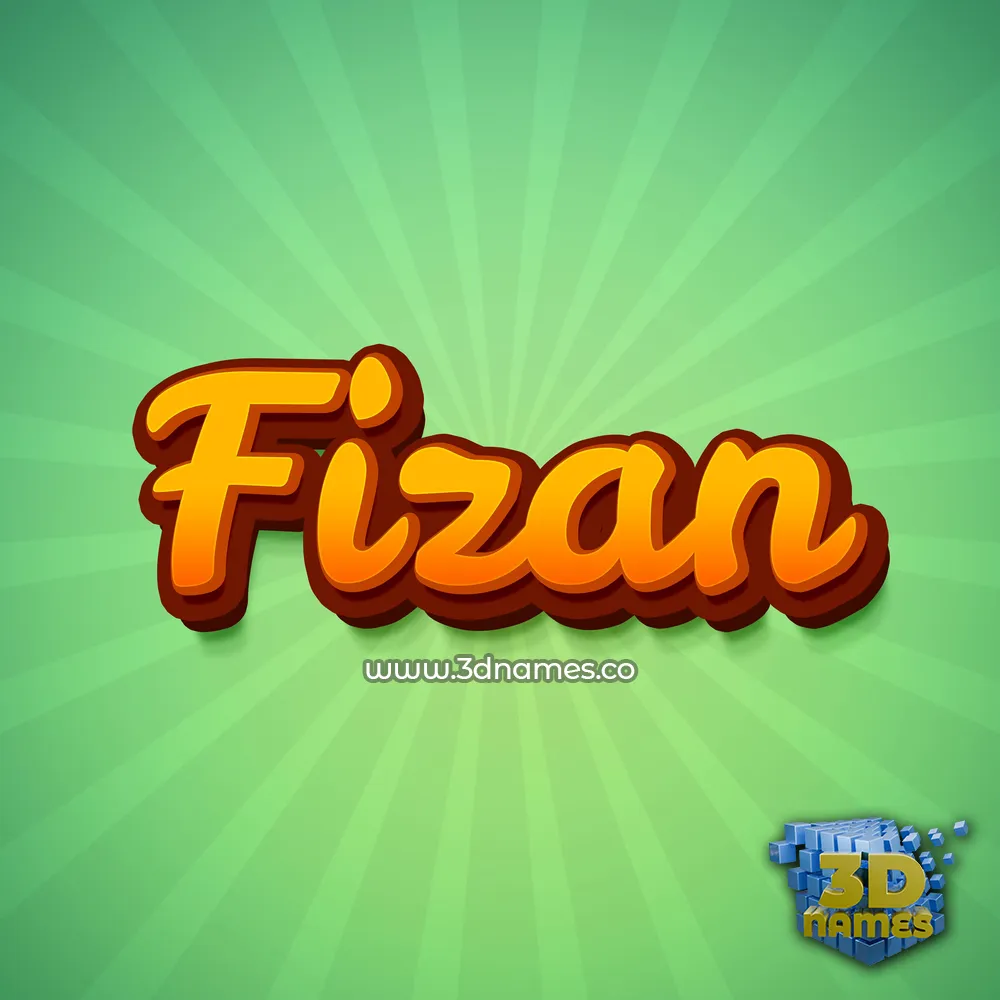 fizan in Green Rays style - 3D name wallpaper
