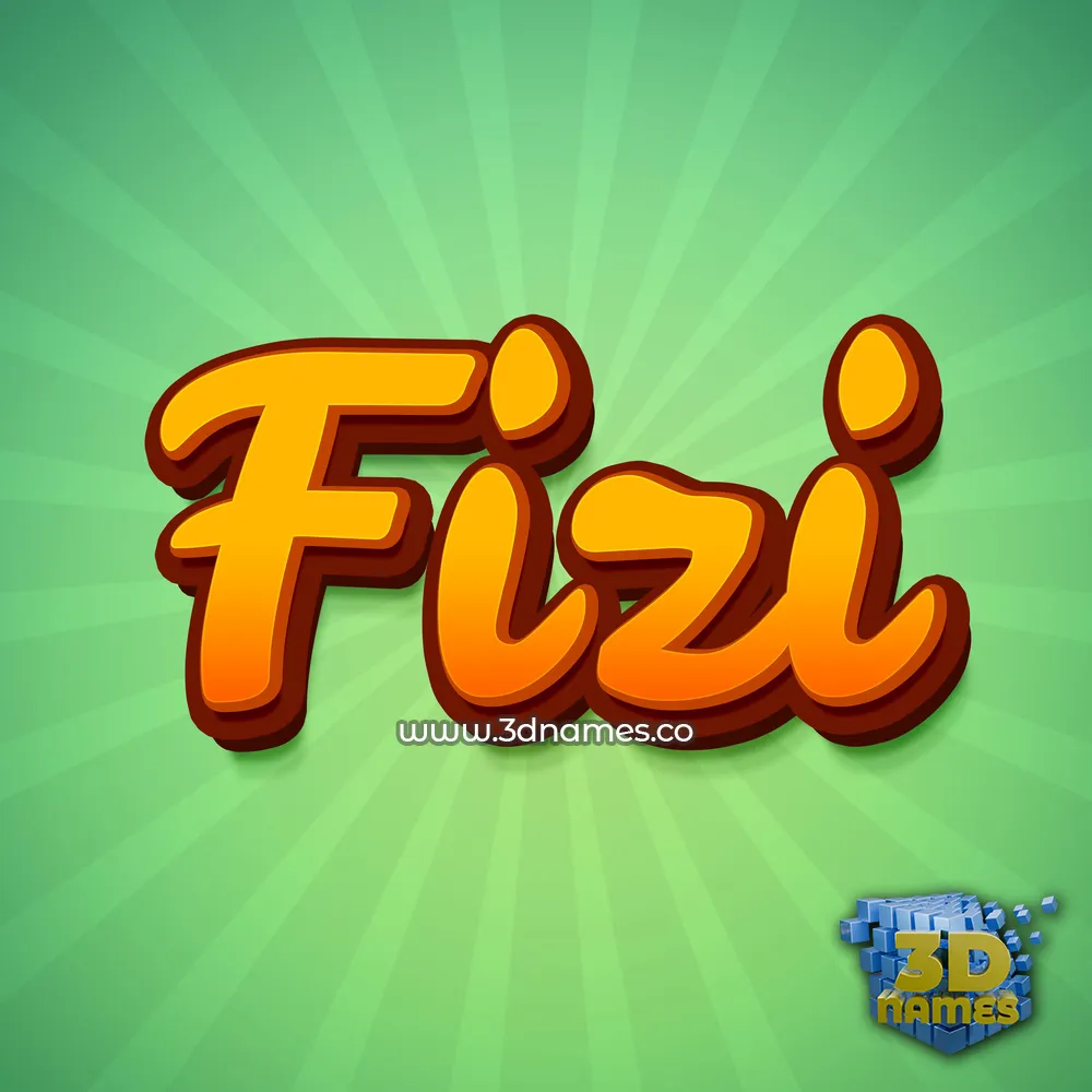 fizi in Green Rays style - 3D name wallpaper