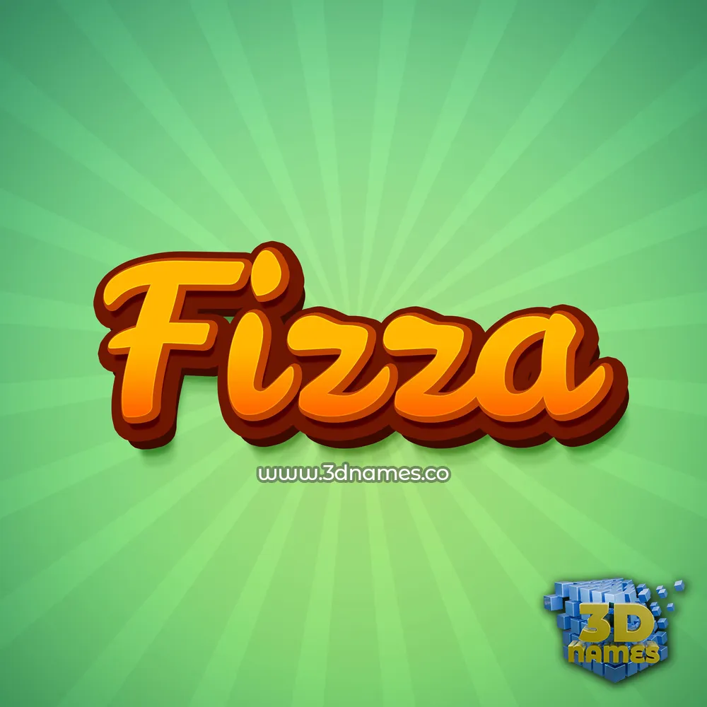 fizza in Green Rays style - 3D name wallpaper