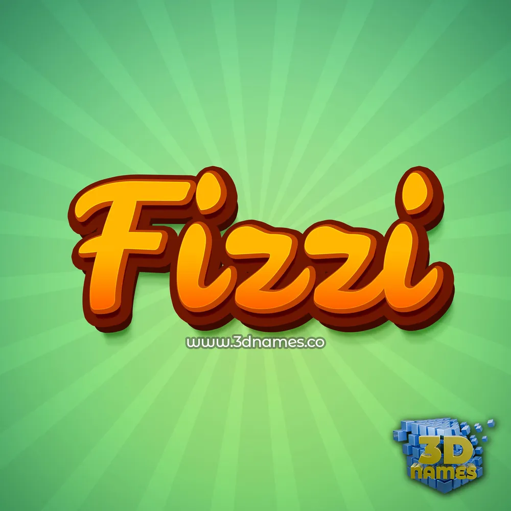 fizzi in Green Rays style - 3D name wallpaper