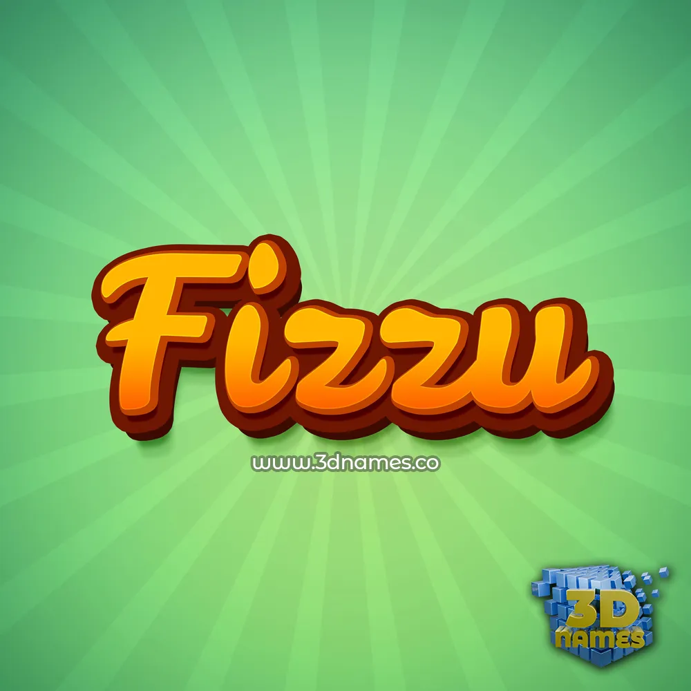 fizzu in Green Rays style - 3D name wallpaper