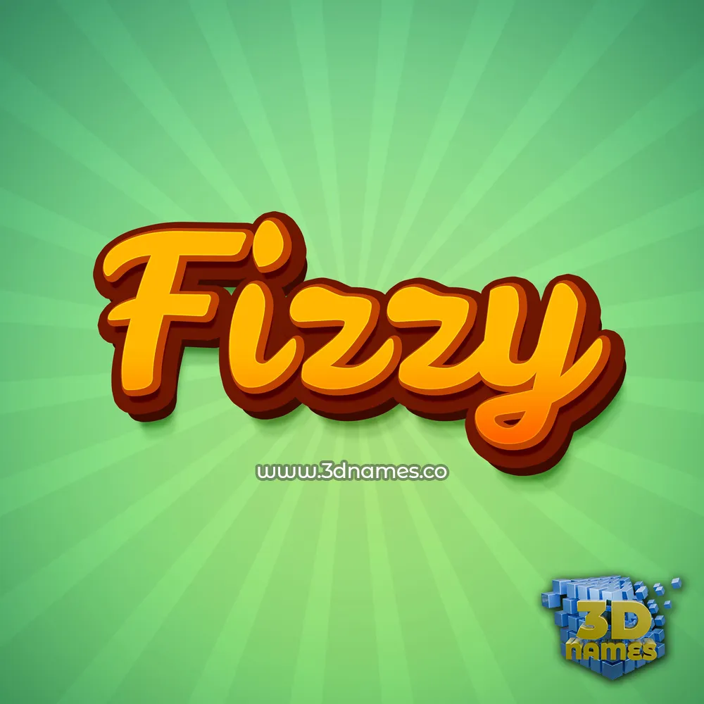 fizzy in Green Rays style - 3D name wallpaper