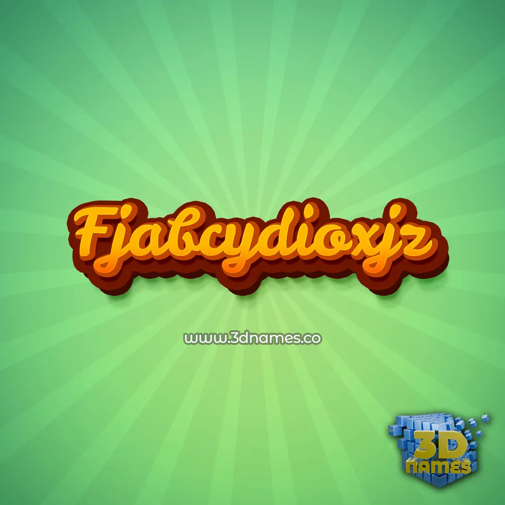fjabcydioxjz in Green Rays style - 3D name wallpaper