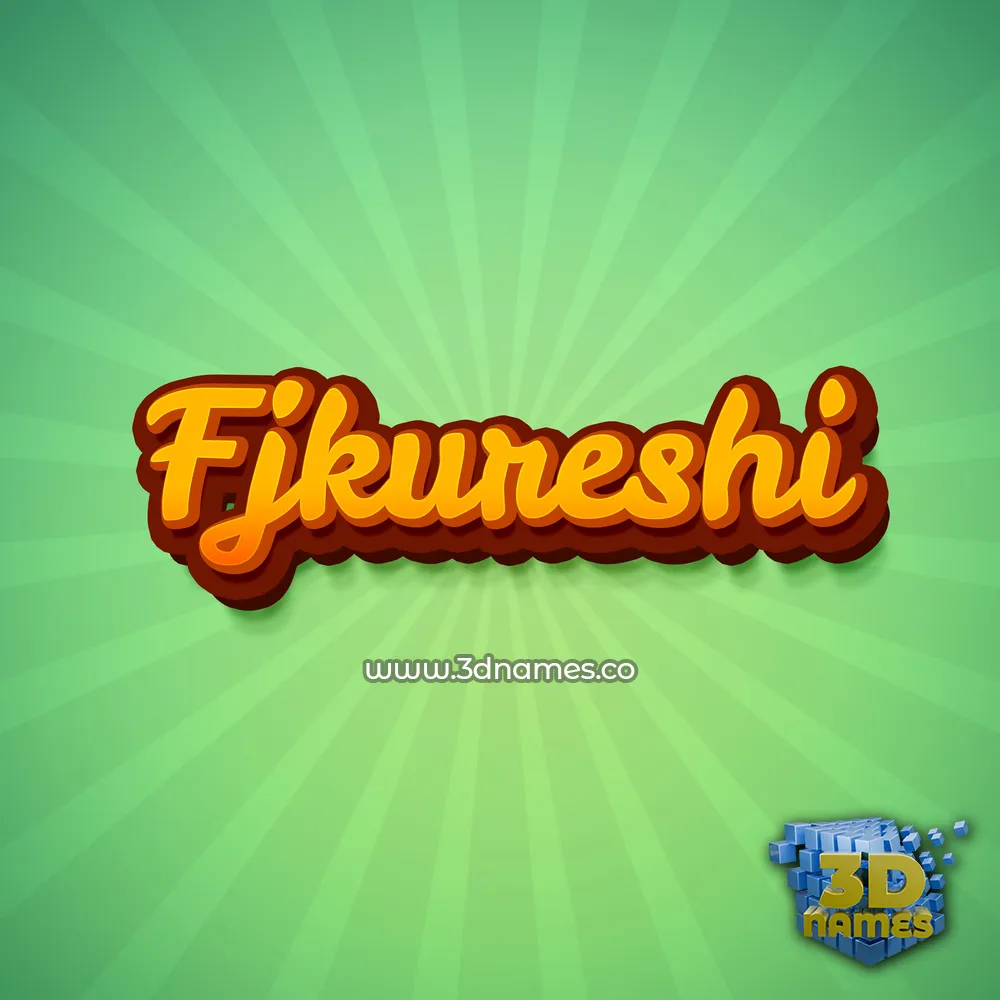 fjkureshi in Green Rays style - 3D name wallpaper
