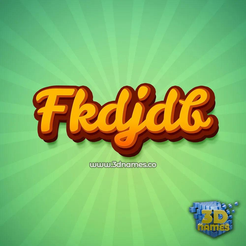 fkdjdb in Green Rays style - 3D name wallpaper