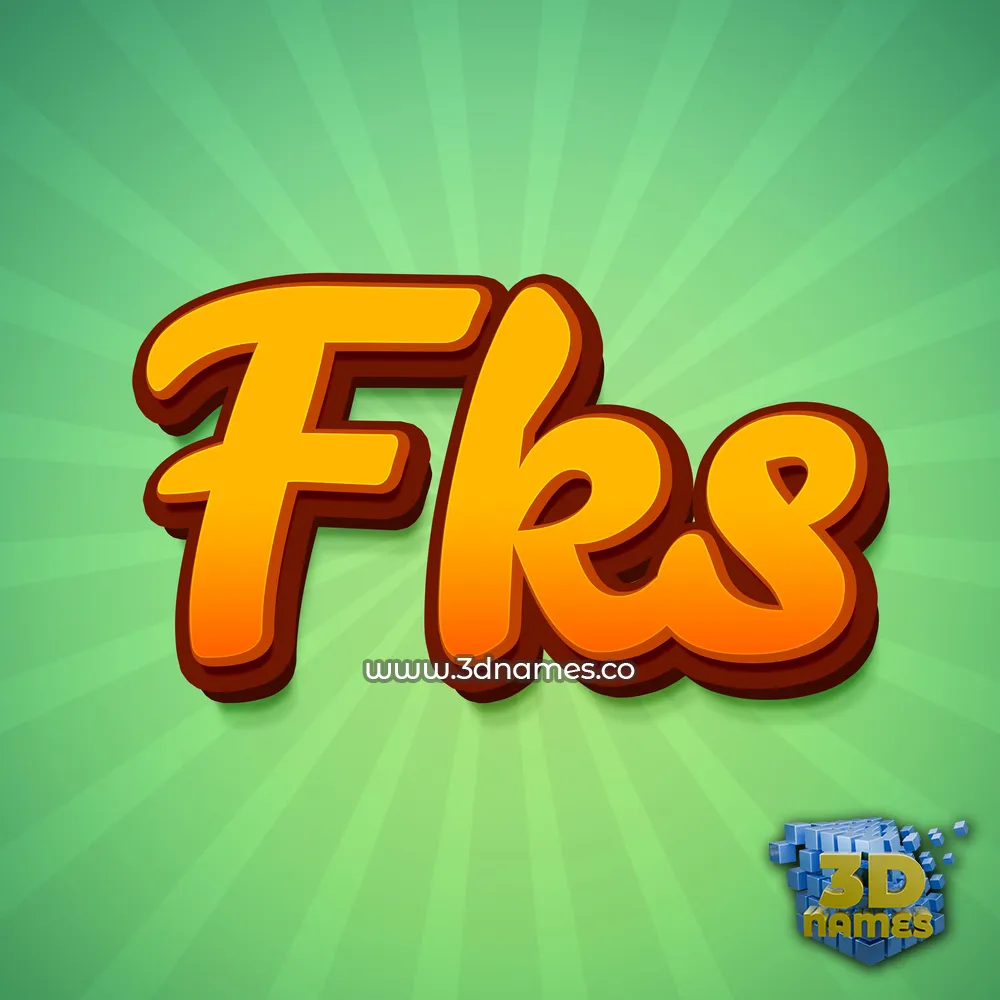 fks in Green Rays style - 3D name wallpaper