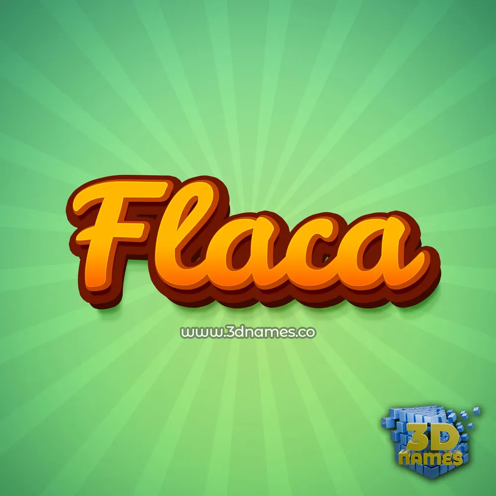 flaca in Green Rays style - 3D name wallpaper
