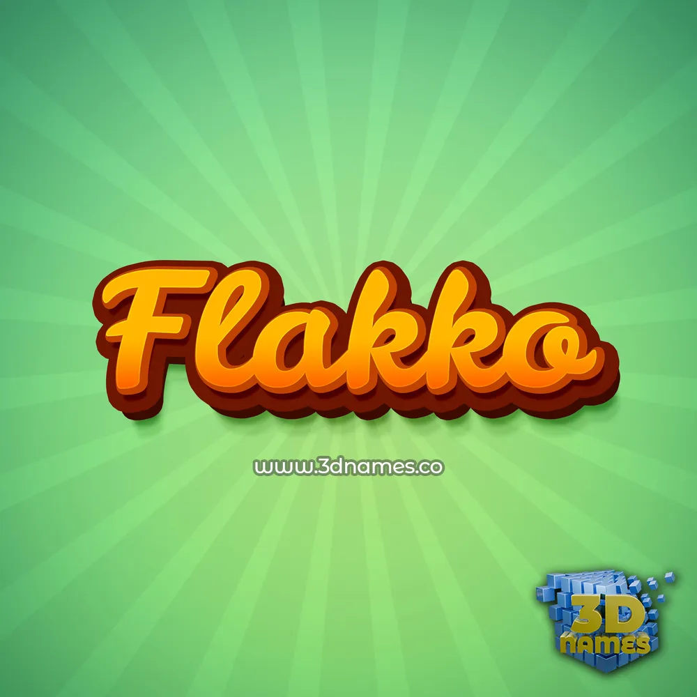 flakko in Green Rays style - 3D name wallpaper