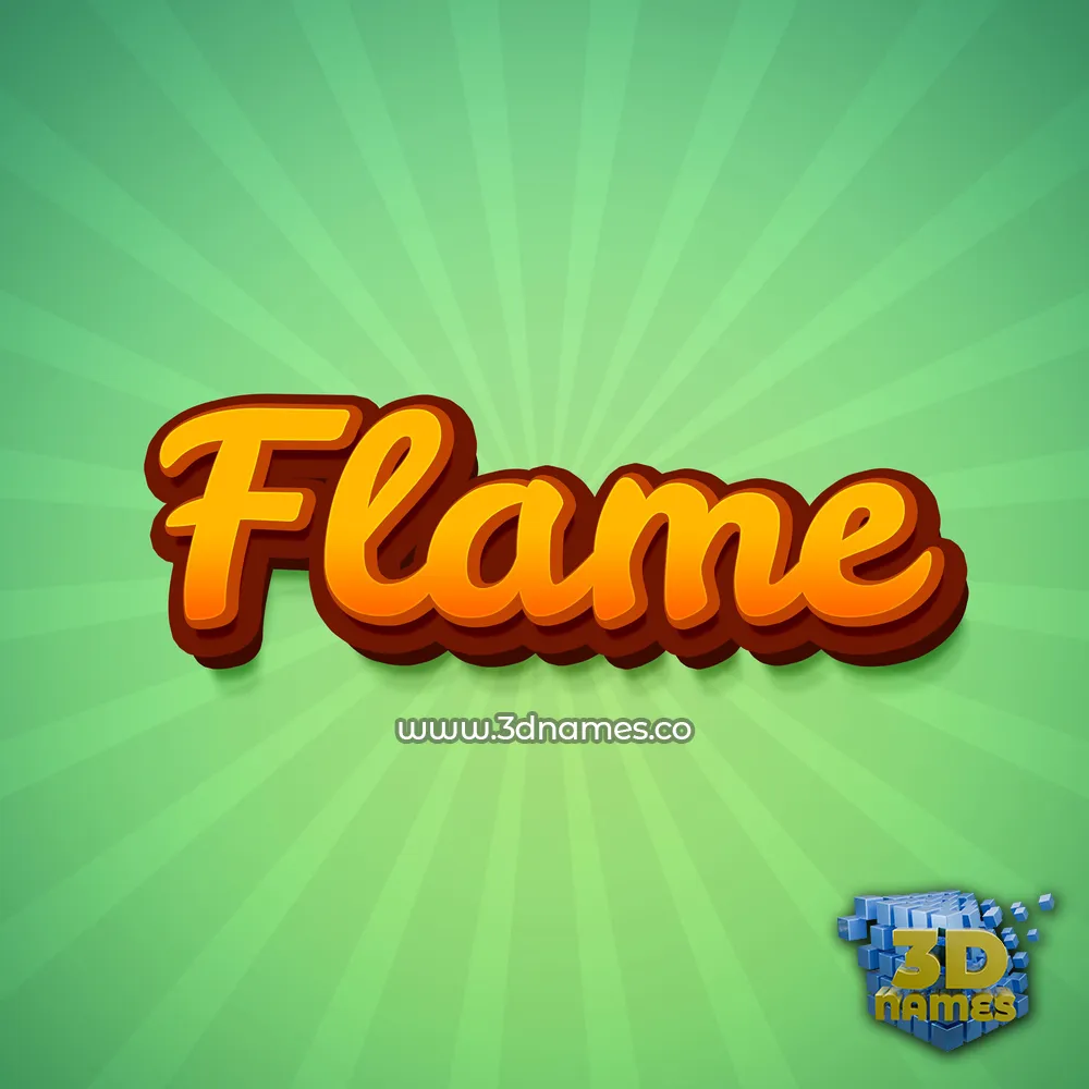 flame in Green Rays style - 3D name wallpaper