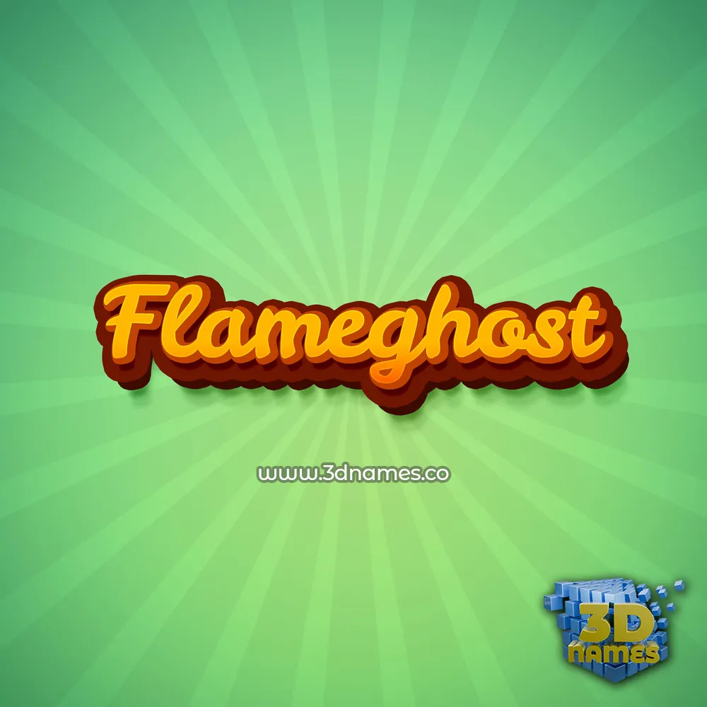 flameghost in Green Rays style - 3D name wallpaper