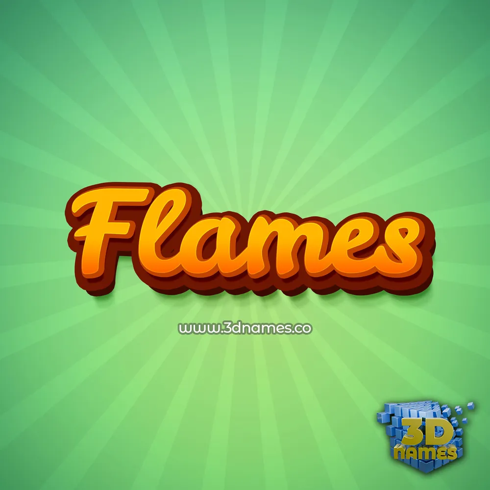 flames in Green Rays style - 3D name wallpaper