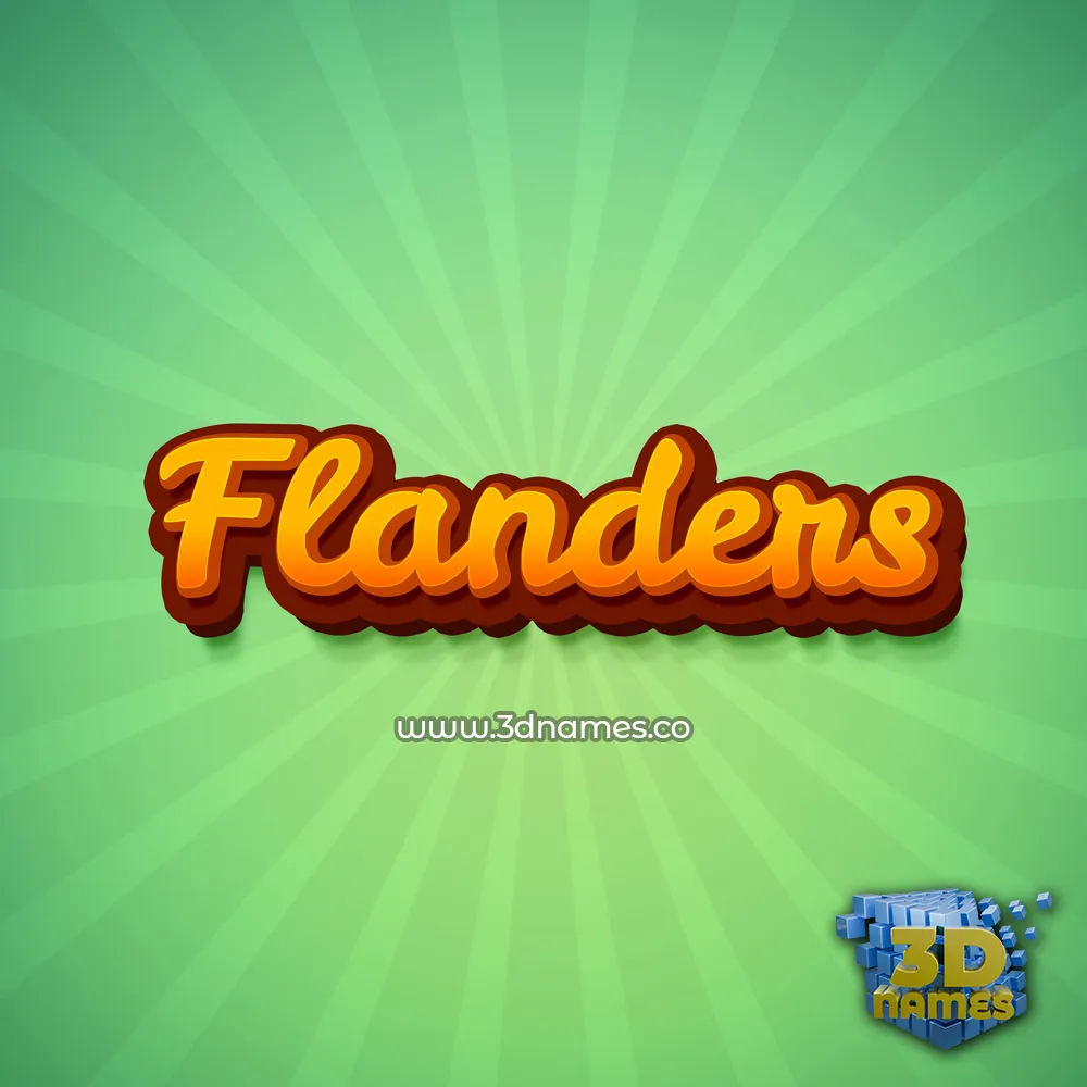 flanders in Green Rays style - 3D name wallpaper