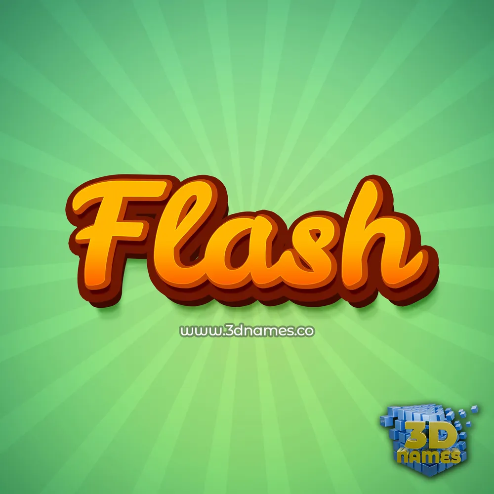 flash in Green Rays style - 3D name wallpaper