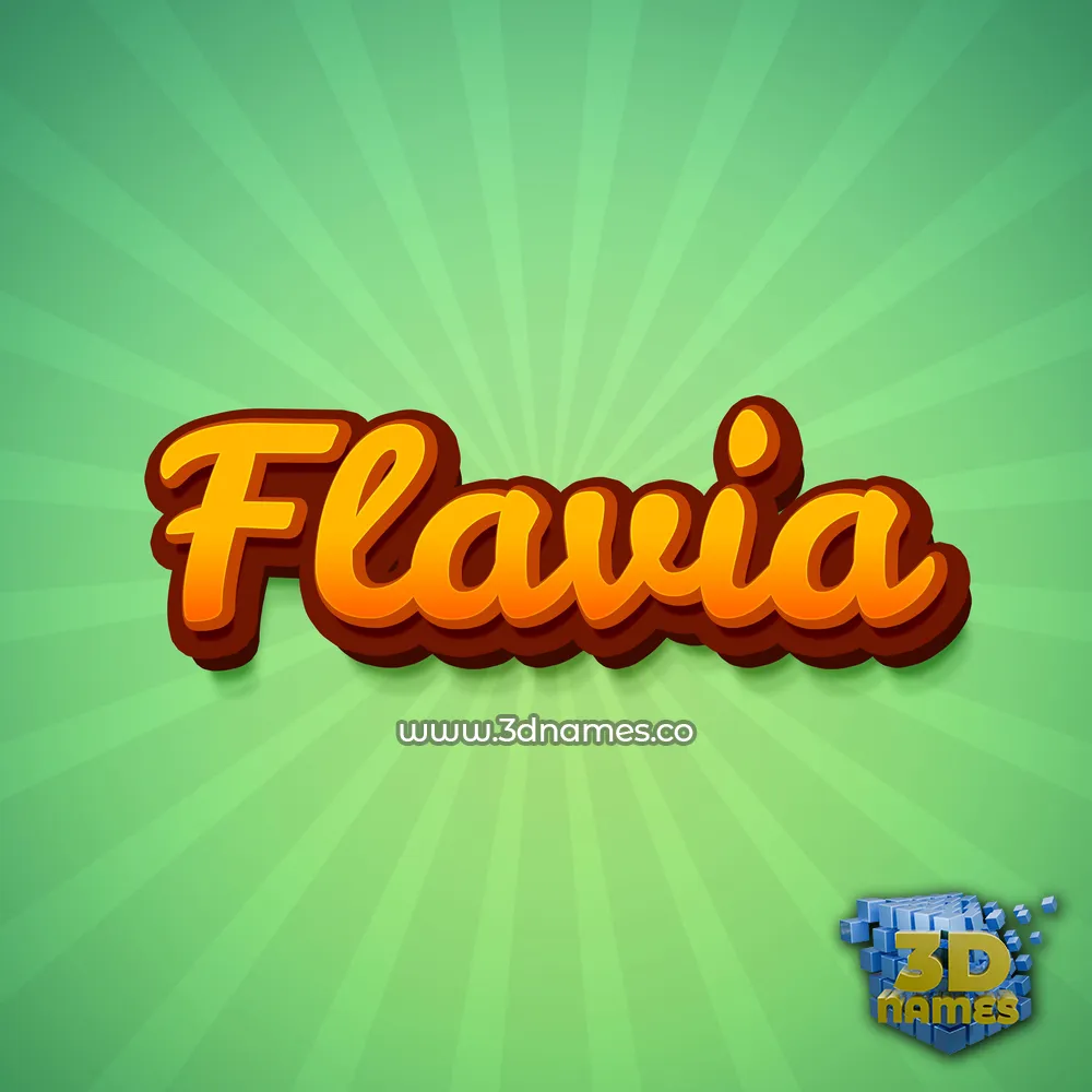 flavia in Green Rays style - 3D name wallpaper