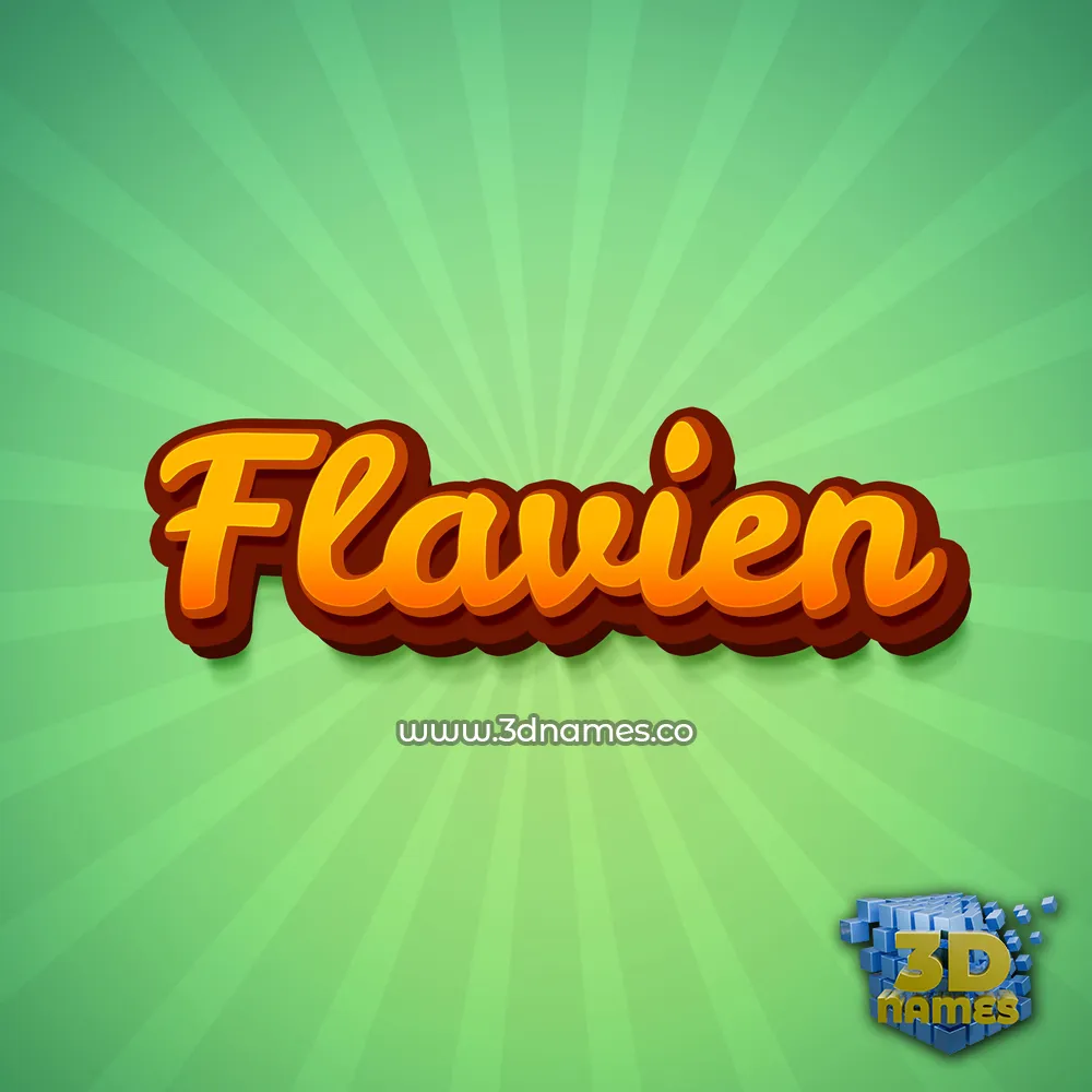 flavien in Green Rays style - 3D name wallpaper