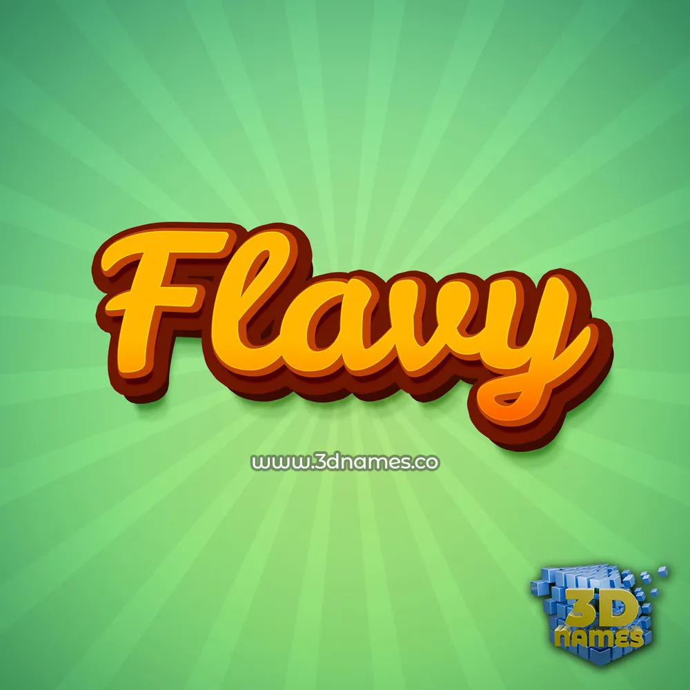 flavy in Green Rays style - 3D name wallpaper