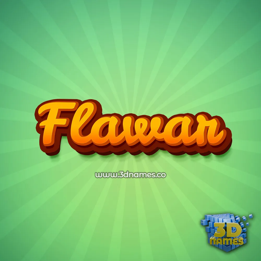 flawar in Green Rays style - 3D name wallpaper