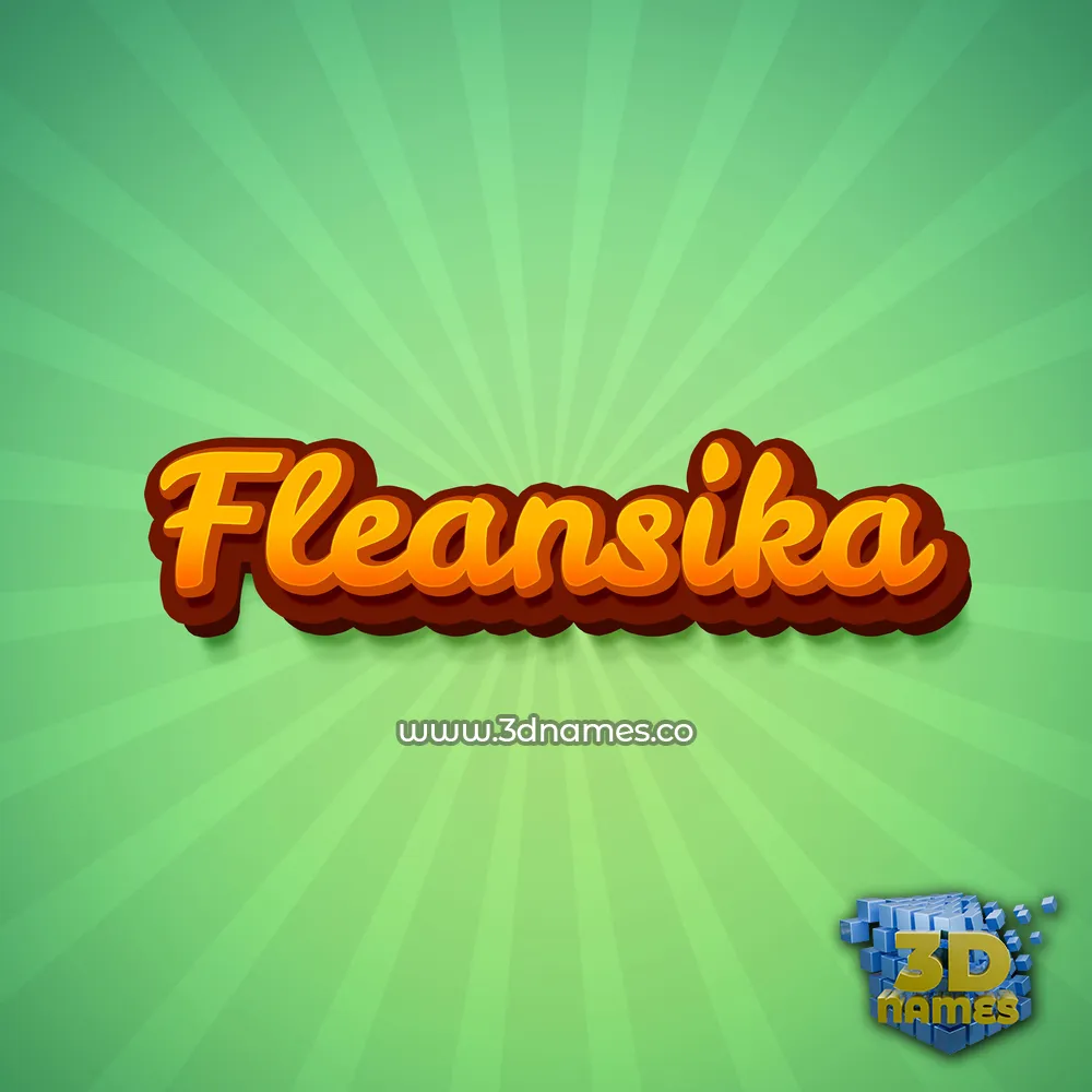 fleansika in Green Rays style - 3D name wallpaper