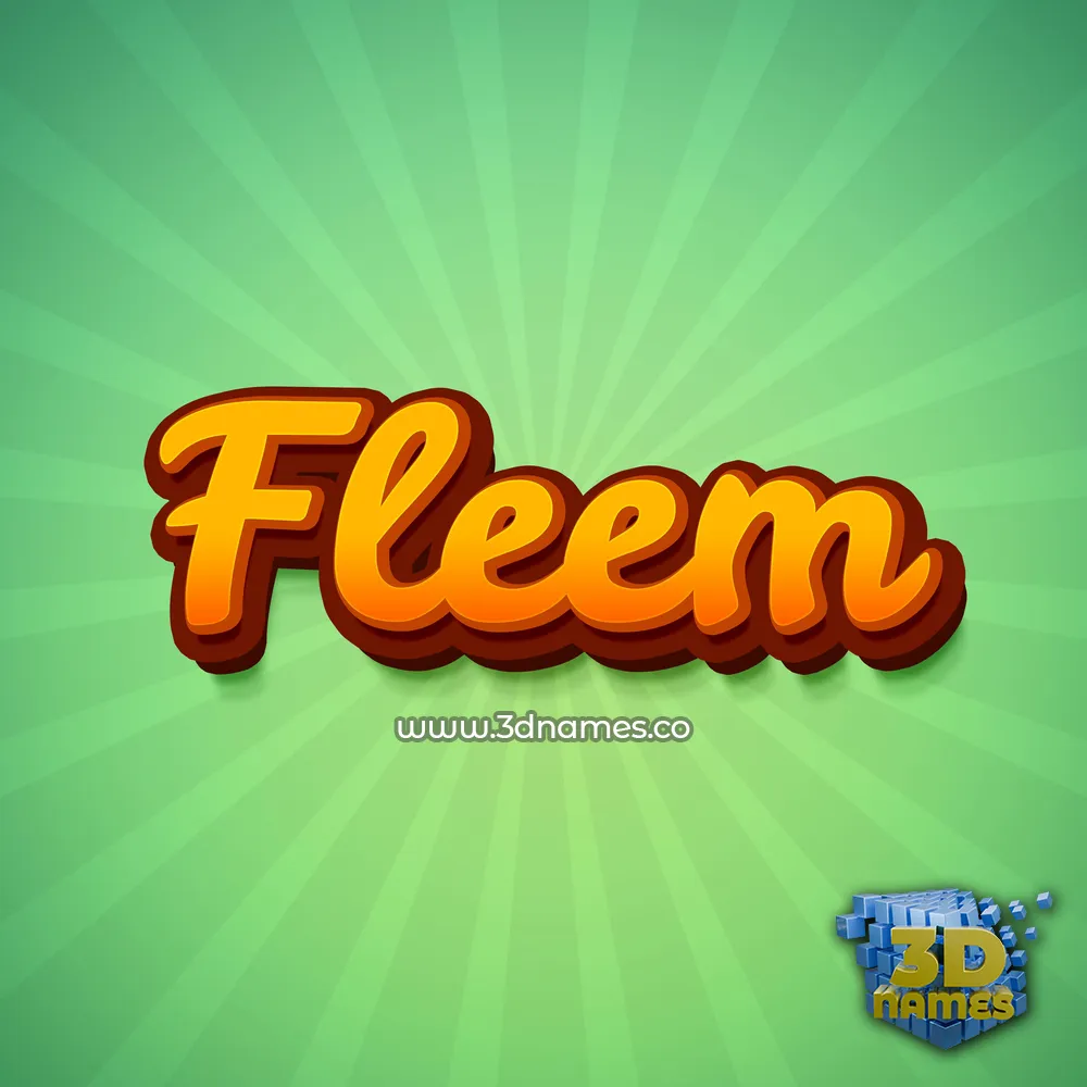 fleem in Green Rays style - 3D name wallpaper