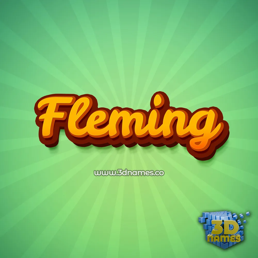 fleming in Green Rays style - 3D name wallpaper