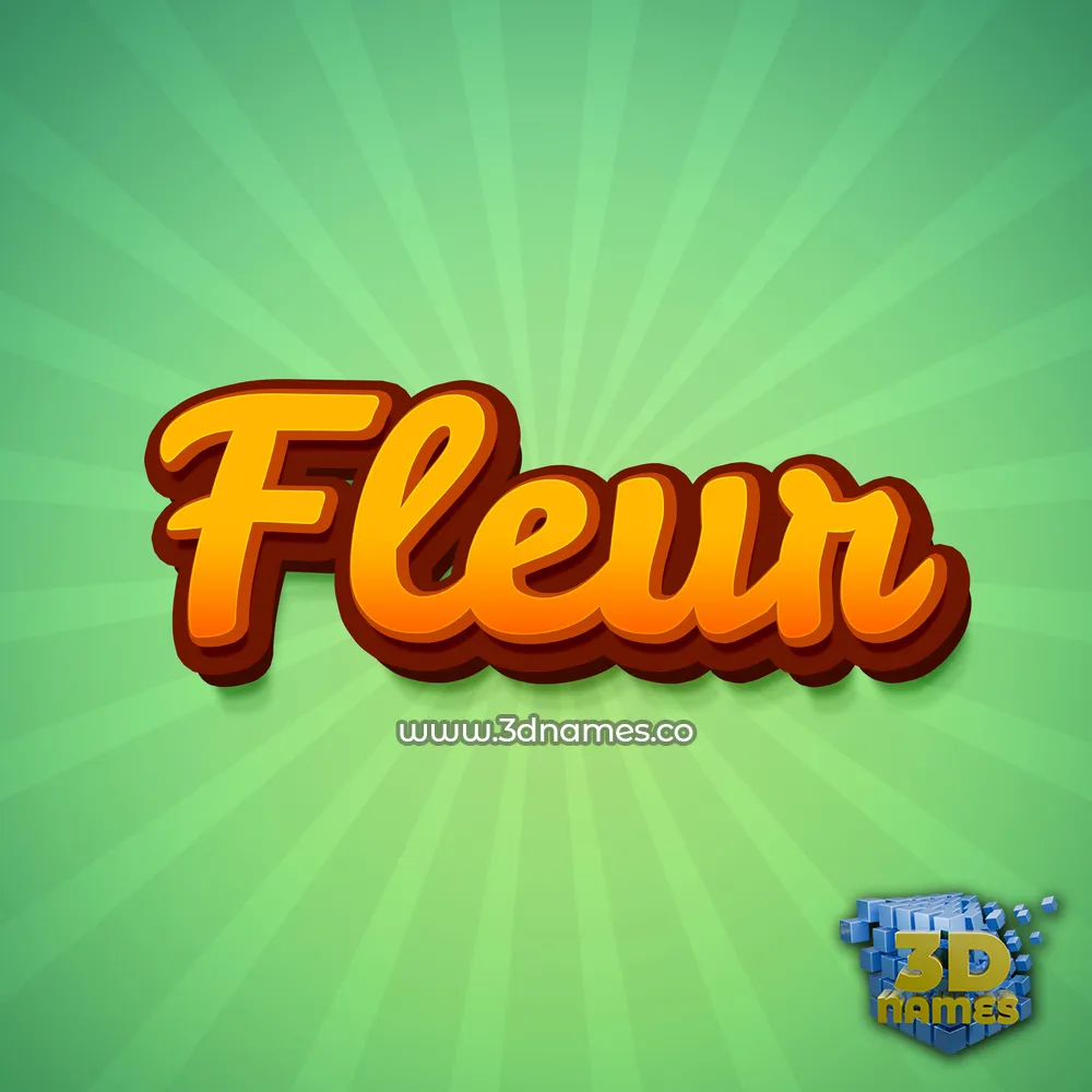 fleur in Green Rays style - 3D name wallpaper