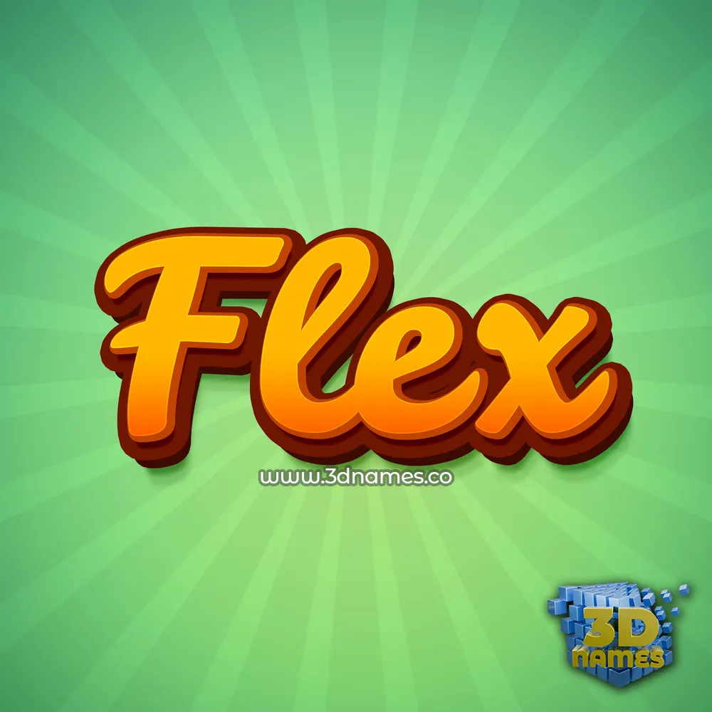 flex in Green Rays style - 3D name wallpaper