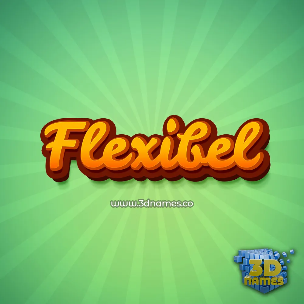 flexibel in Green Rays style - 3D name wallpaper