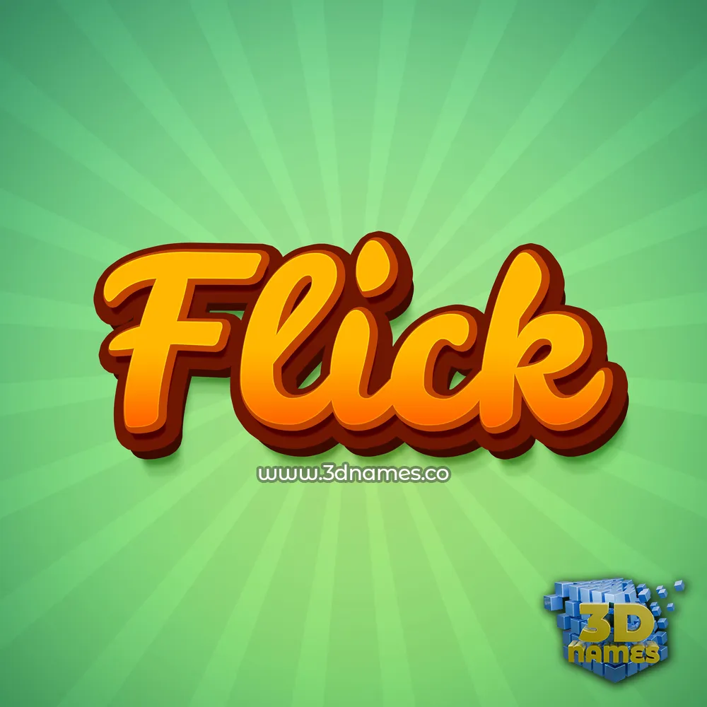 flick in Green Rays style - 3D name wallpaper