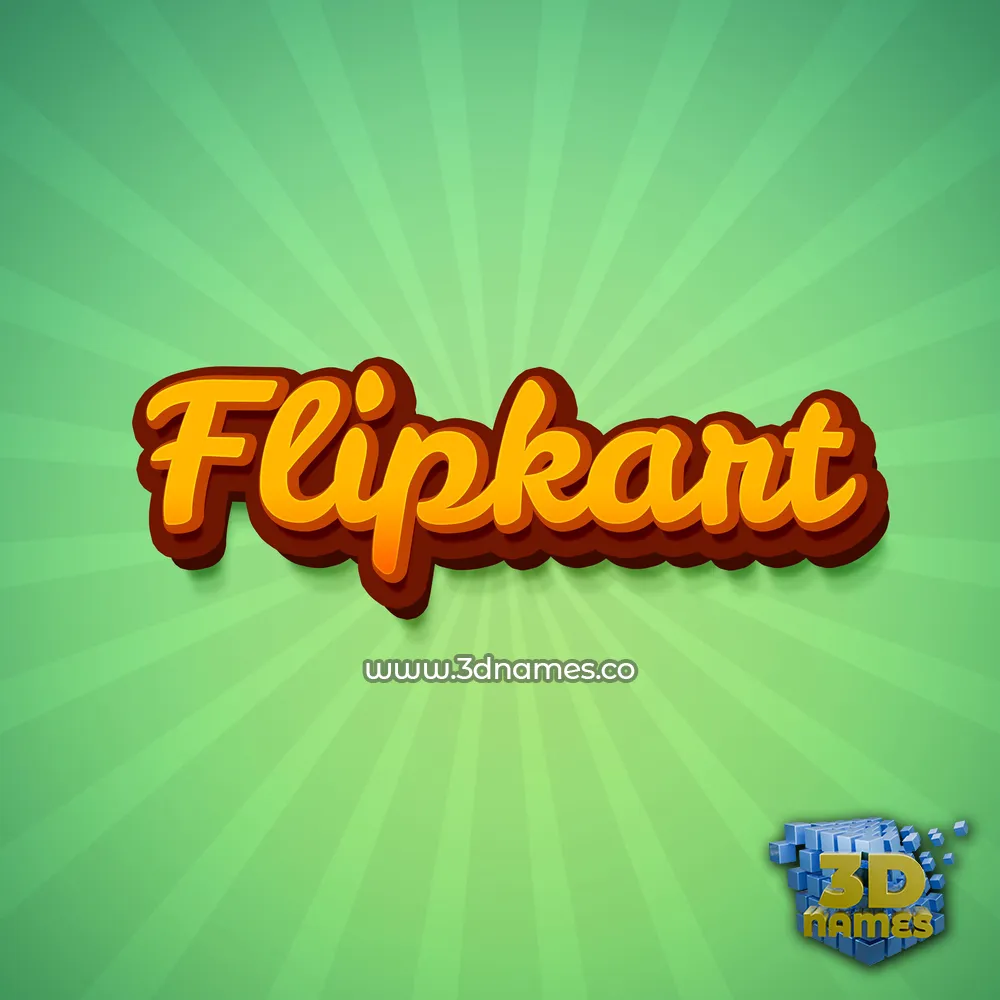 flipkart in Green Rays style - 3D name wallpaper