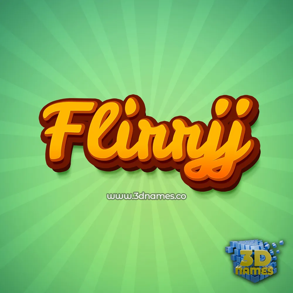 flirrjj in Green Rays style - 3D name wallpaper