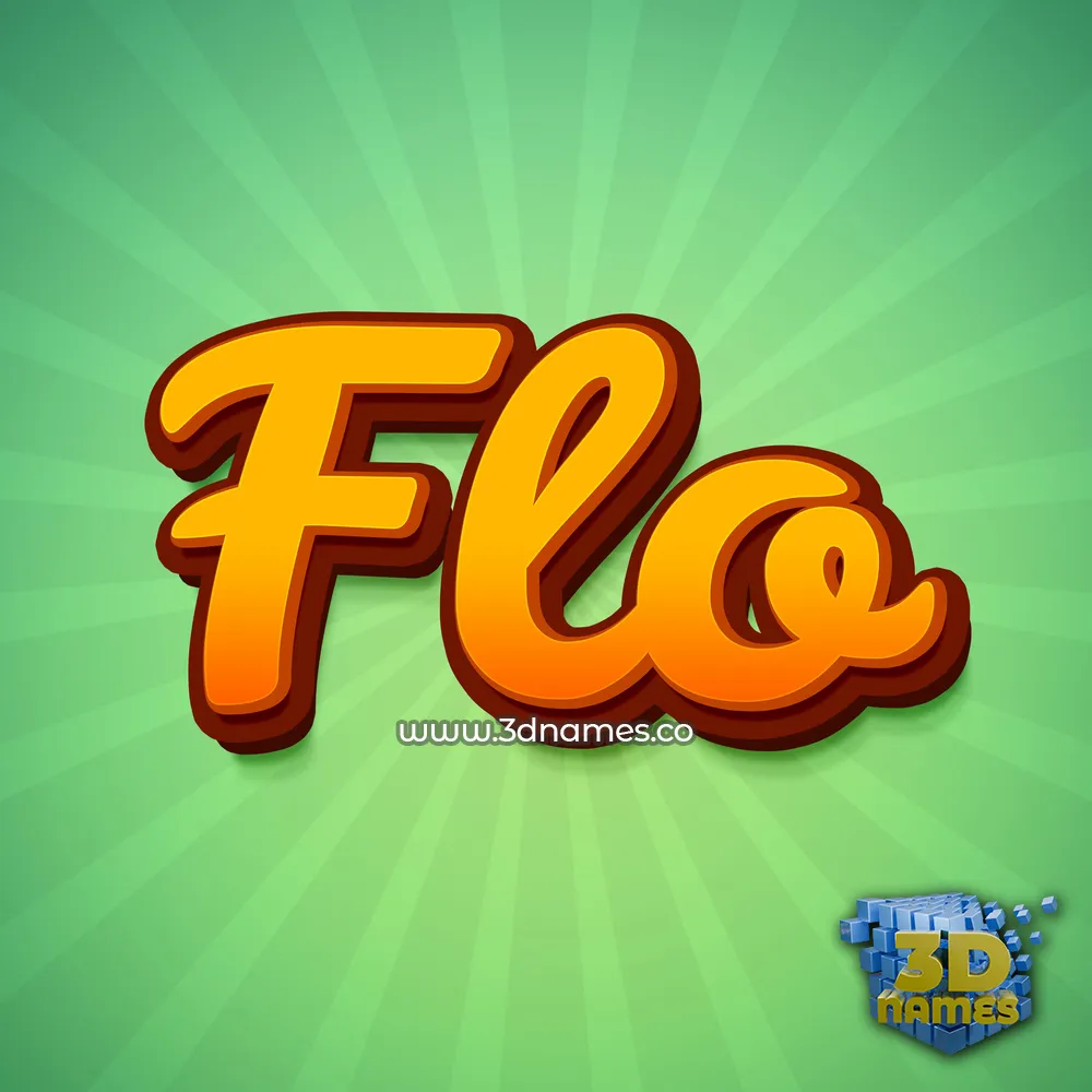 flo in Green Rays style - 3D name wallpaper